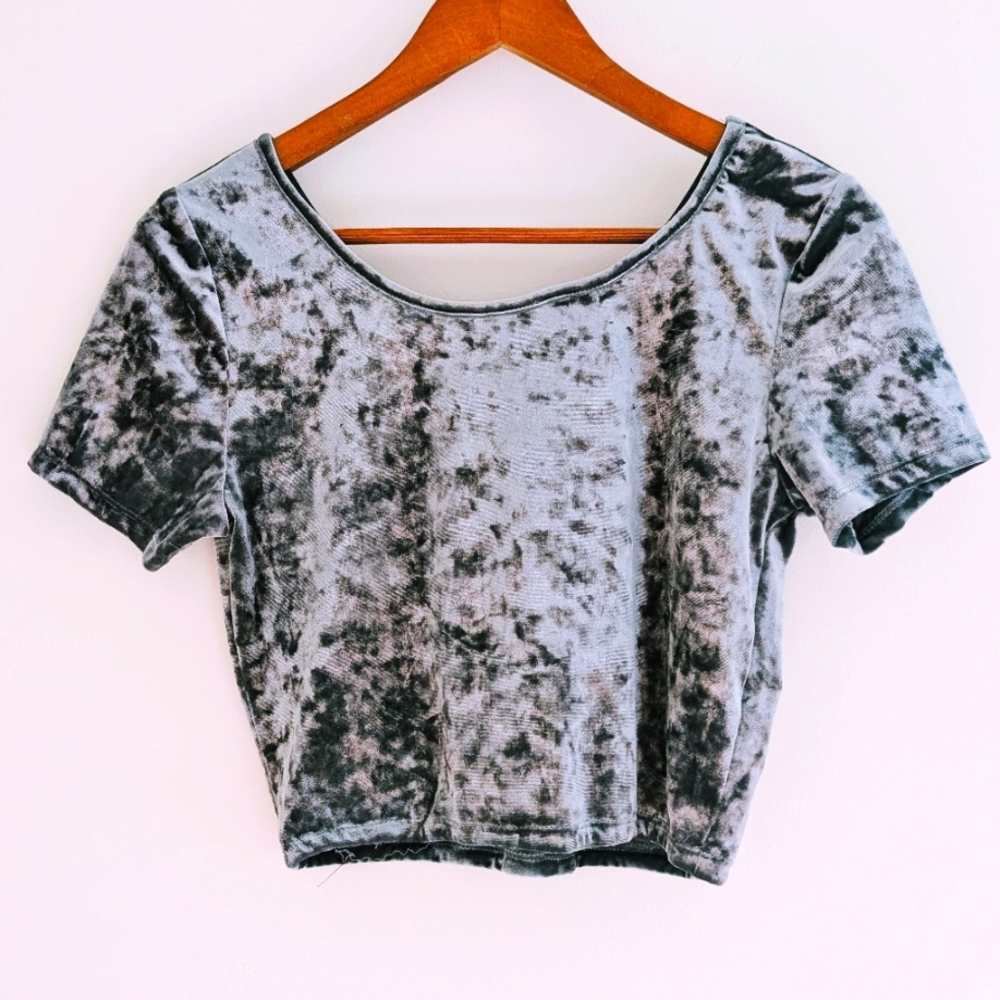 Blue Velvet Crop Top
